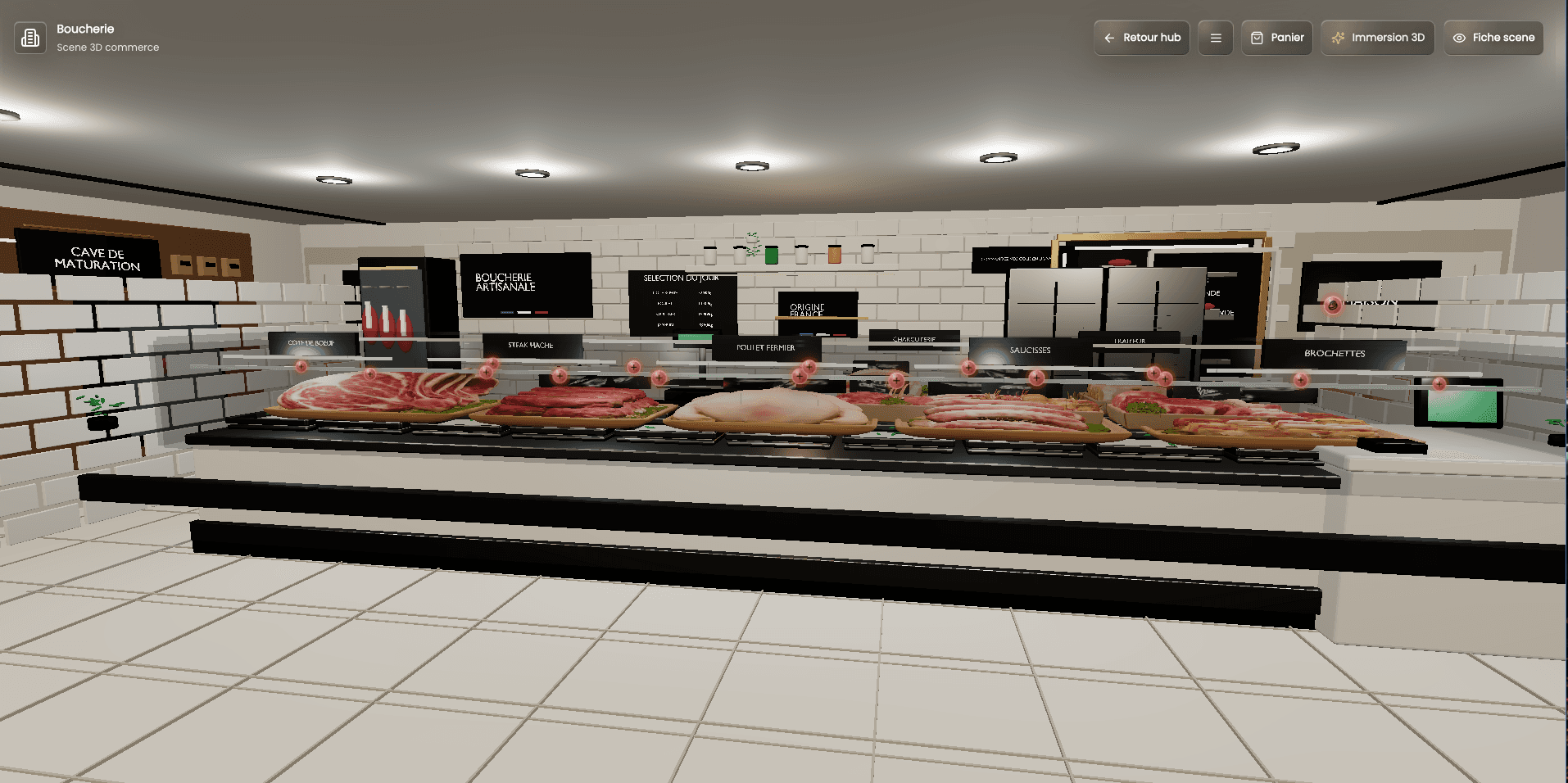 Boucherie 3D interactive avec précommande